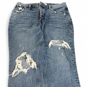 Abercrombie & Fitch High Rise Mom Jeans Distressed Medium Wash Size 29R